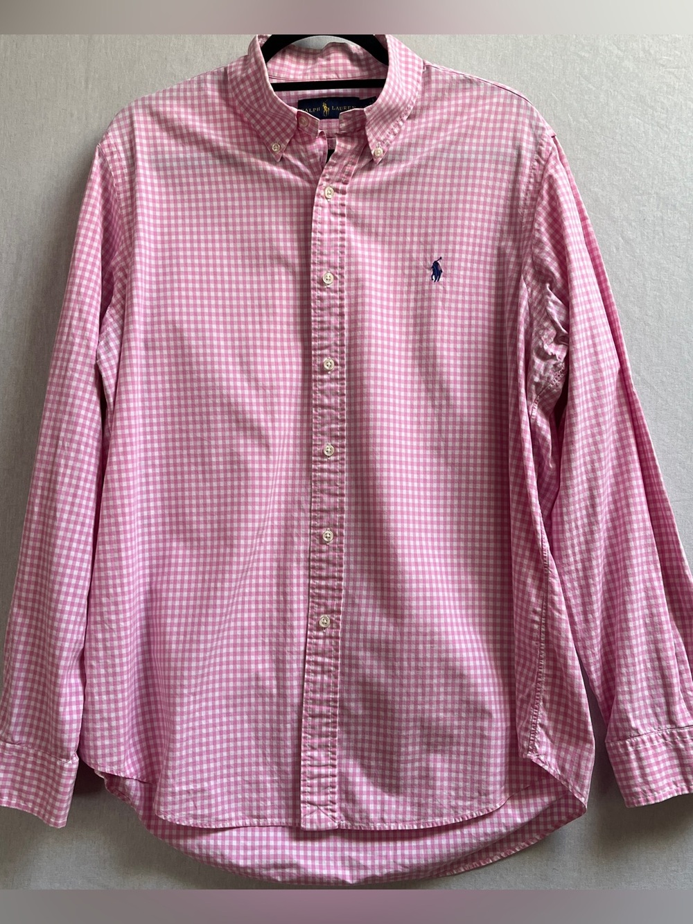 Ralph Lauren 100 Cotton Gingham Button Down Shirt Men L